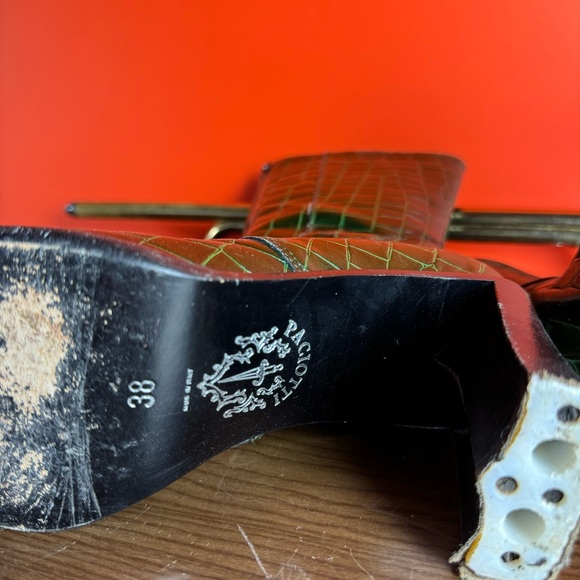 Cesare Paciotti real leather aligator print made in Italy emerald heeled boot - Picture 4 of 6